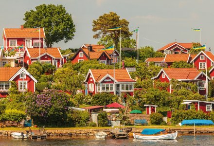 Typische Holzhäuser in Karlskrona